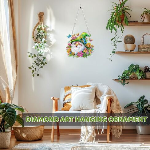 MEIYUDA Diamond Painting Kits, DIY Diamond Art Window Hanging Ornament for Adults, Butterfly and Flowers Special Shape Rhinestone Pendant, Crystal Gem Art Craft for Home Garden Wall Decor and Presents in Saudi Arabia