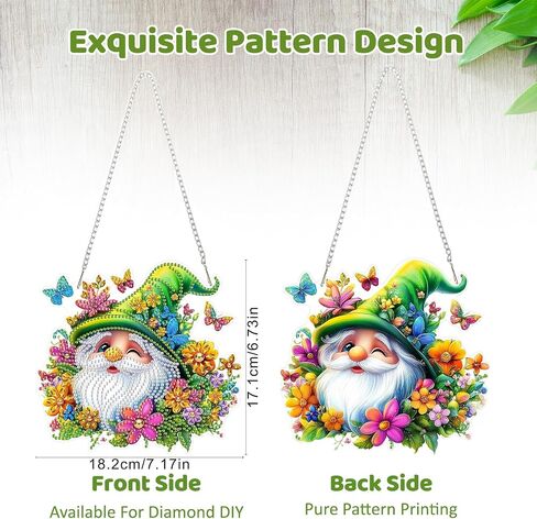 MEIYUDA Diamond Painting Kits, DIY Diamond Art Window Hanging Ornament for Adults, Butterfly and Flowers Special Shape Rhinestone Pendant, Crystal Gem Art Craft for Home Garden Wall Decor and Presents in Saudi Arabia