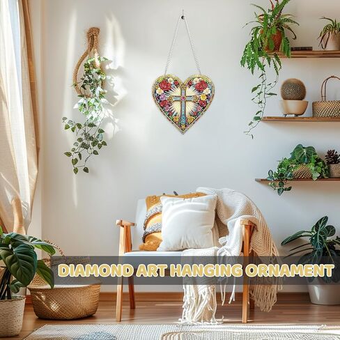 MEIYUDA Diamond Painting Kits, DIY Diamond Art Window Hanging Ornament for Adults, Butterfly and Flowers Special Shape Rhinestone Pendant, Crystal Gem Art Craft for Home Garden Wall Decor and Presents in Saudi Arabia