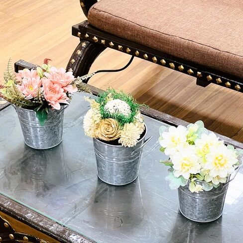 Hosley Set of 3 Antique Bronze Vases/French Buckets - 5" Dia x 5" H. Ideal Gift for Wedding, Home and for Dried Floral Arrangements, Spa and Aromatherapy Settings O4 in Saudi Arabia