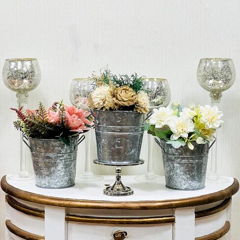 Hosley Set of 3 Antique Bronze Vases/French Buckets - 5" Dia x 5" H. Ideal Gift for Wedding, Home and for Dried Floral Arrangements, Spa and Aromatherapy Settings O4 in Saudi Arabia