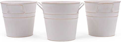 مجموعة Hosley من 3 مزهريات برونزية عتيقة/دلاء فرنسية - 5 "DIA x 5" H. هدية مثالية لحفل الزفاف والمنزل وترتيبات الأزهار المجففة وسبا وعلاج العطرية O4 in Kuwait