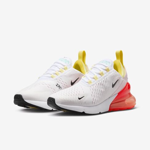 Nike Womens Air Max 270 Sneakers, White/White/Black/Green Shock, Size 5.5 in Saudi Arabia