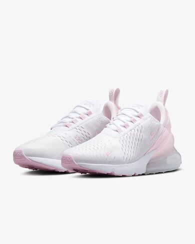 Nike Womens Air Max 270 Sneakers, White/White/Black/Green Shock, Size 5.5 in Saudi Arabia