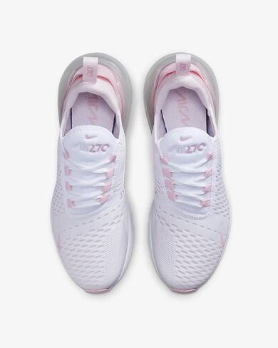 Nike Womens Air Max 270 Sneakers, White/White/Black/Green Shock, Size 5.5 in Saudi Arabia