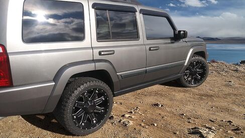 IKON MOTORSPORTS Tape On External Window Visor, Deflector Compatible with 2006-2010 Jeep Commander, Slim Tinted Acrylic in Saudi Arabia