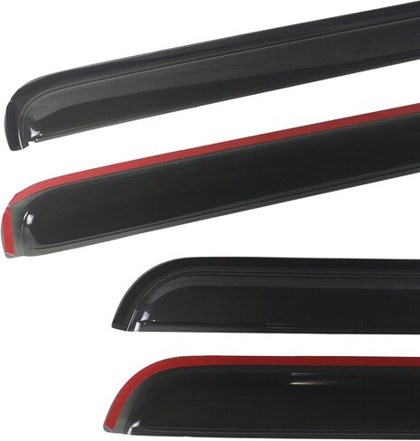 IKON MOTORSPORTS Tape On External Window Visor, Deflector Compatible with 2006-2010 Jeep Commander, Slim Tinted Acrylic in Saudi Arabia