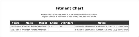 Rear Manual Transmission Seal Compatible With American Motors American 5.6L V8 1968 1967 P-2573763 in Saudi Arabia
