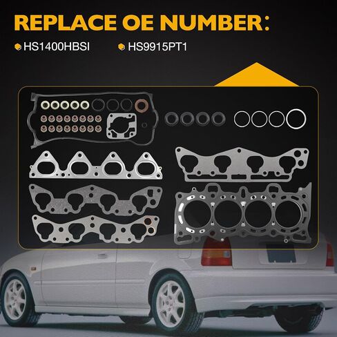 HS9915PT1 1.6L Cylinder Head Gasket Set Compatible with 1996-2000 Honda Civic GX Hx Cx Dx Lx EX Del Sol, MLS Head Gasket Kit Replaces# HS9915PT1-1 HS1400HBS in Saudi Arabia