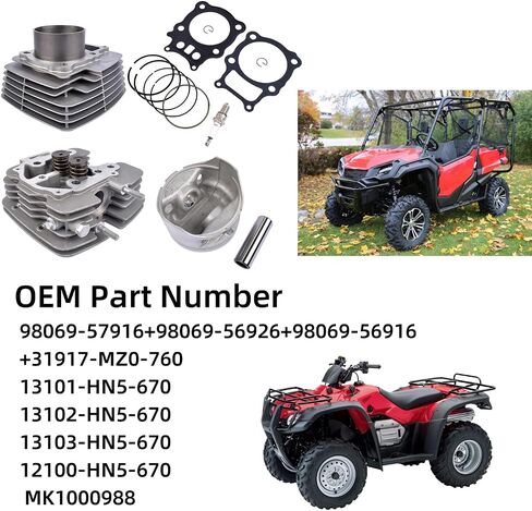 مجموعة طعنات رأس الأسطوانة 13101-HN5-670 MK1000988 استبدال Honda Fourtrax Rancher 350 ES 2X4 2000-2006 13103-HN5-670 12100-HN5-670 Geluoxi in Kuwait
