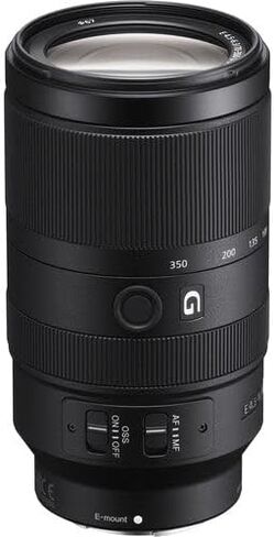 حزمة عدسة Sony Alpha 70-350mm F4.5-6.3 G OSS Super-Telephoto APS-C (أسود) مع منفاخ ملحقات متقدمة بكسل ومجموعة تنظيف | (SEL70350G) in Kuwait