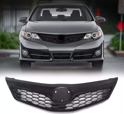 Bewild Front Bumper Upper Grille Black Hood Grill Fit for 2012 2013 2014 Toyota Camry SE XSE Black Camry Front Mesh Cover 5310106340C0, TO1200354 Factory Style in Saudi Arabia
