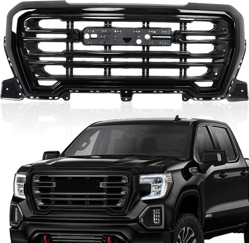 لعام 2019 2020 2021 GMC Sierra 1500 AT4 Denali Front Grille Grille Grill Pumper Gloss Assembly Black in Kuwait