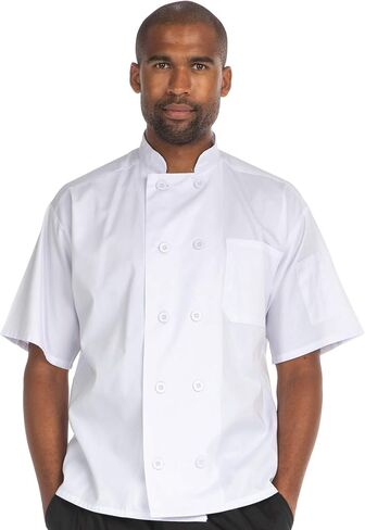 Hey Chef Unisex Arlene Top - Short Sleeves Classic 10 Button Chef Coat in Kuwait