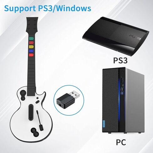 وحدة تحكم جيتار لاسلكية من DOYO لأجهزة PS4، وPS3، والكمبيوتر الشخصي، وRock Band 4، وClone Hero، ومهرجان Fortnite، ومتوافقة مع Guitar Hero & Rock، والتوصيل والتشغيل in Saudi Arabia