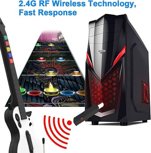 وحدة تحكم جيتار لاسلكية من DOYO لأجهزة PS4، وPS3، والكمبيوتر الشخصي، وRock Band 4، وClone Hero، ومهرجان Fortnite، ومتوافقة مع Guitar Hero & Rock، والتوصيل والتشغيل in Saudi Arabia