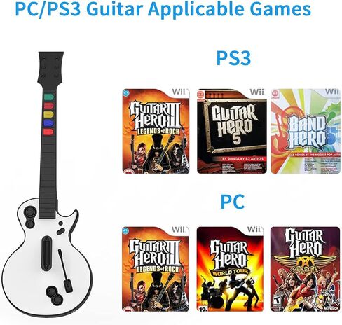 وحدة تحكم جيتار لاسلكية من DOYO لأجهزة PS4، وPS3، والكمبيوتر الشخصي، وRock Band 4، وClone Hero، ومهرجان Fortnite، ومتوافقة مع Guitar Hero & Rock، والتوصيل والتشغيل in Saudi Arabia