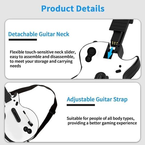 وحدة تحكم جيتار لاسلكية من DOYO لأجهزة PS4، وPS3، والكمبيوتر الشخصي، وRock Band 4، وClone Hero، ومهرجان Fortnite، ومتوافقة مع Guitar Hero & Rock، والتوصيل والتشغيل in Saudi Arabia