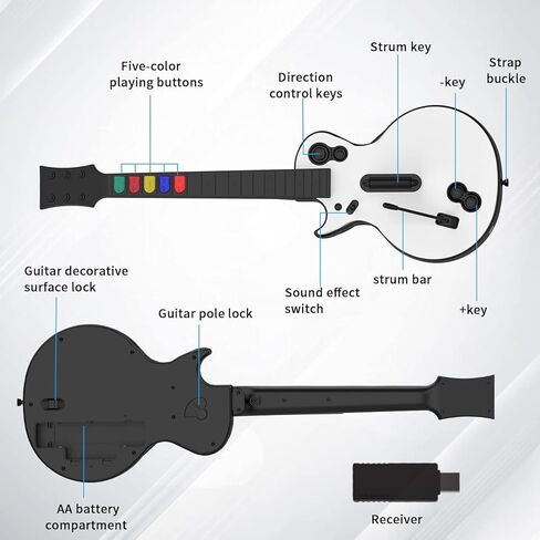 وحدة تحكم جيتار لاسلكية من DOYO لأجهزة PS4، وPS3، والكمبيوتر الشخصي، وRock Band 4، وClone Hero، ومهرجان Fortnite، ومتوافقة مع Guitar Hero & Rock، والتوصيل والتشغيل in Saudi Arabia