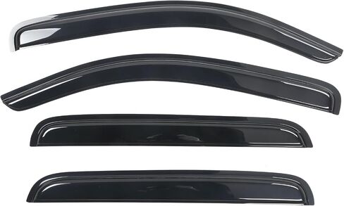 Window Visor Compatible with 2005-2015 Toyota Tacoma Double Cab, Slim Style Acrylic Smoke Tinted Sun Rain Shade Guard Wind Vent Air Deflector by IKON MOTORSPORTS, 2006 2007 2008 2009 2010 2011 2012 in Saudi Arabia