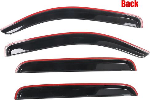 Window Visor Compatible with 2005-2015 Toyota Tacoma Double Cab, Slim Style Acrylic Smoke Tinted Sun Rain Shade Guard Wind Vent Air Deflector by IKON MOTORSPORTS, 2006 2007 2008 2009 2010 2011 2012 in Saudi Arabia