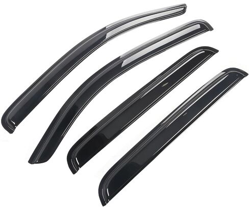Window Visor Compatible with 2005-2015 Toyota Tacoma Double Cab, Slim Style Acrylic Smoke Tinted Sun Rain Shade Guard Wind Vent Air Deflector by IKON MOTORSPORTS, 2006 2007 2008 2009 2010 2011 2012 in Saudi Arabia