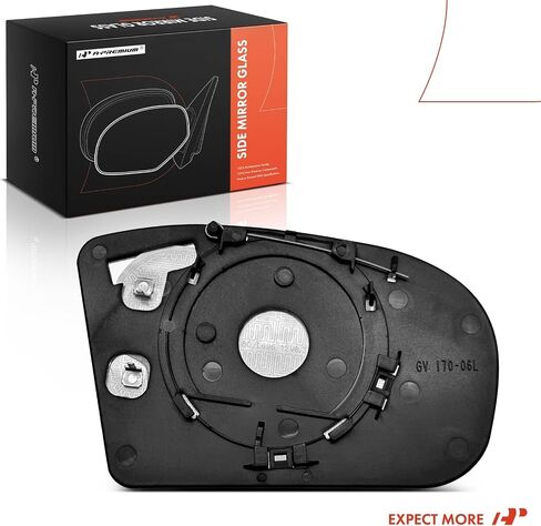 A-Premium Left Driver Side Heated Mirror Glass with Backing Plate - Compatible with Mercedes-Benz C230, C240, C280, C320, C350, C32 C55 E55 AMG, E320, E500 - Exterior Side View Flat Mirror in Saudi Arabia