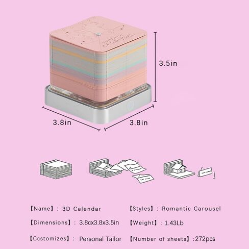 3D Art Calendar Memo Pad 2025, Creative Time Piece Calendar Magic Castle Rip Away Paper Carving Sticky DIY Note in Kuwait