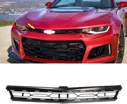 Front Bumper Upper Grille Gloss Black Mesh Trim Grill Fit For 2016 2017 2018 2019 2020 2021 Chevy Camaro LT RS SS ZL1 in Saudi Arabia