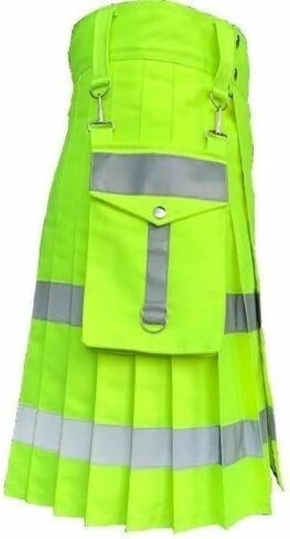 New Man's Florescent Working Man's Rescue Scottish Traditional Utility Green Kilt in Saudi Arabia