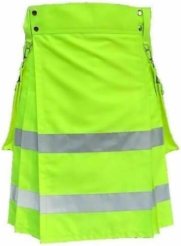 New Man's Florescent Working Man's Rescue Scottish Traditional Utility Green Kilt in Saudi Arabia