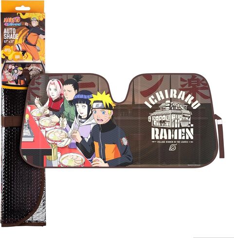 Naruto Shippuden Officially Licensed Windshield Sun Shade - Car Sun Shade Fits Most Autos, Trucks, SUV, & Van - Akatsuki Naruto Merch & Anime Accessories for Cars - Sunshade Car Windshield - 57" x 27" in Saudi Arabia