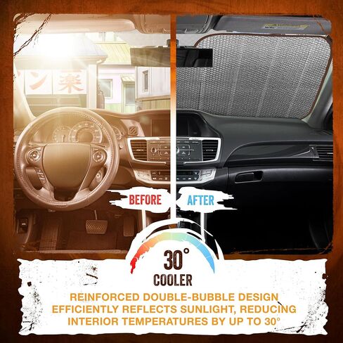 Naruto Shippuden Officially Licensed Windshield Sun Shade - Car Sun Shade Fits Most Autos, Trucks, SUV, & Van - Akatsuki Naruto Merch & Anime Accessories for Cars - Sunshade Car Windshield - 57" x 27" in Saudi Arabia