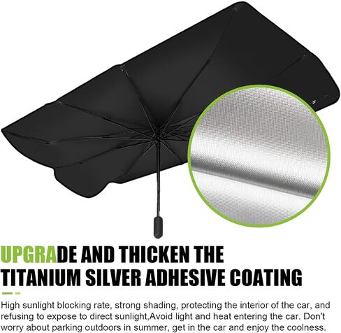 Auto Front Windshield Sun Shade Umbrella, Windshield Sun Shade Umbrella for Car Vinyl Coating, Foldable Car Umbrella Sunshade with UV Block Protection (NO Opening Design) in Saudi Arabia