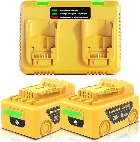 Bonacell 2Pack 7000mAh Lithium Replacement for Dewalt 20V Battery Compatible with Dewalt 20 Volt MAX Battery DCB206 DCB204 DCB200 DCB180 DCB181 DCD/DCF/DCG Series with 2Pack Battery Holder in Kuwait