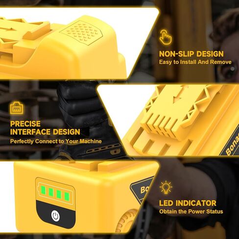 Bonacell 2Pack 7000mAh Lithium Replacement for Dewalt 20V Battery Compatible with Dewalt 20 Volt MAX Battery DCB206 DCB204 DCB200 DCB180 DCB181 DCD/DCF/DCG Series with 2Pack Battery Holder in Kuwait