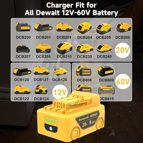 Bonacell 2Pack 7000mAh Lithium Replacement for Dewalt 20V Battery Compatible with Dewalt 20 Volt MAX Battery DCB206 DCB204 DCB200 DCB180 DCB181 DCD/DCF/DCG Series with 2Pack Battery Holder in Kuwait