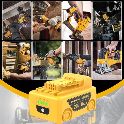 Bonacell 2Pack 7000mAh Lithium Replacement for Dewalt 20V Battery Compatible with Dewalt 20 Volt MAX Battery DCB206 DCB204 DCB200 DCB180 DCB181 DCD/DCF/DCG Series with 2Pack Battery Holder in Kuwait