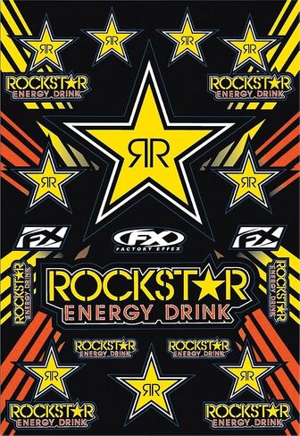 Factory Effex Sponsor Logo Sticker Sheet Rockstar Energy Sticker Sheet in Saudi Arabia