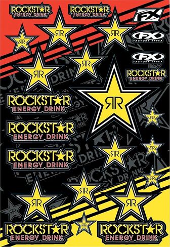 Factory Effex Sponsor Logo Sticker Sheet Rockstar Energy Sticker Sheet in Saudi Arabia