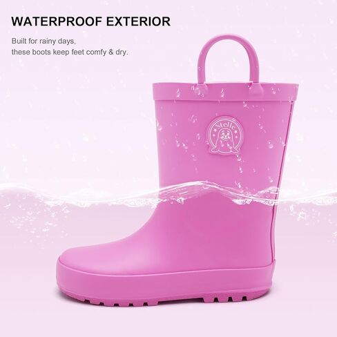 أحذية مطاطية مطاطية مقاومة للماء من Stelle Kids Foots للفتيات والفتيان ، ومقابض سهلة ، ومطاط طبيعي متين in Kuwait