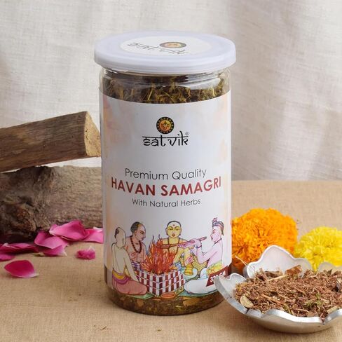 SATVIK 320 Gram Havan Samagri for Pooja |Hawan kund, Durga Puja, Home Pooja, Yagya,Diwali Hawan/Havan Yagya Shanti Hindu Pujan Rituals Home Mandir Religious Spiritual Prayers Pooja in Saudi Arabia