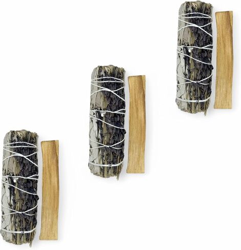 عضوية كاليفورنيا الحكيم الأبيض (سالفيا أبيانا) و Palo Santo Stick (الخشب المقدس) تلطيخ الحزمة (3 ، الحكيم الأبيض+حزمة اللافندر و Palo Santo Stick) in Kuwait