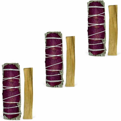 Organic California White Sage (Salvia Apiana) & Palo Santo Stick (Holy Wood) Smudge Bundle (3, White Sage+Lavender Bundle & Palo Santo Stick) in Saudi Arabia