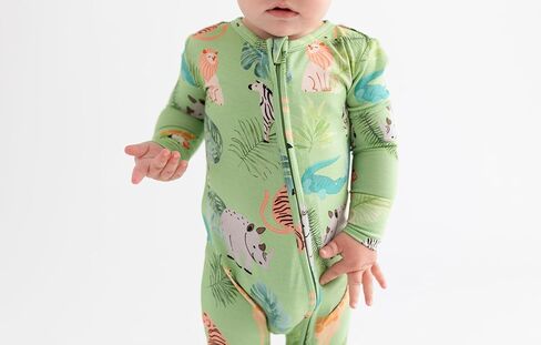 Posh Peanut Convertible Baby Sleepers - Footless Baby Pajamas with 2 Way Zipper for Easy Diaper Changes (Newborn/0-3 Months) Safari Animals in Kuwait