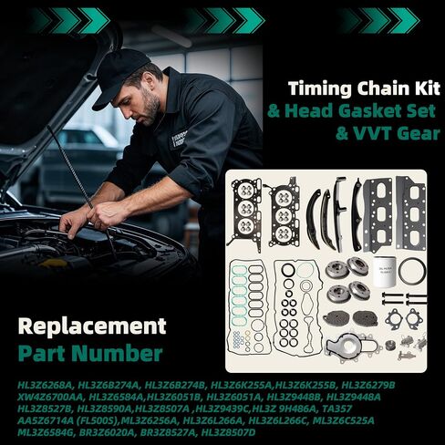 Timing Chain Kit & Head Gasket Set & VVT Gear, 3.5L V6 for Ford F150 Ecoboost 2017-2023, for Ford Expedition 2018-2024, for Lincoln Navigator 2018-2024, HL3Z-6268-A ML3Z-6256-A ML3Z-6C525-A in Saudi Arabia