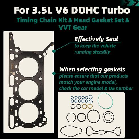 Timing Chain Kit & Head Gasket Set & VVT Gear, 3.5L V6 for Ford F150 Ecoboost 2017-2023, for Ford Expedition 2018-2024, for Lincoln Navigator 2018-2024, HL3Z-6268-A ML3Z-6256-A ML3Z-6C525-A in Saudi Arabia