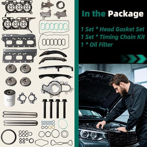 Timing Chain Kit & Head Gasket Set & VVT Gear, 3.5L V6 for Ford F150 Ecoboost 2017-2023, for Ford Expedition 2018-2024, for Lincoln Navigator 2018-2024, HL3Z-6268-A ML3Z-6256-A ML3Z-6C525-A in Saudi Arabia