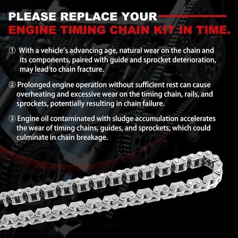Timing Chain Kit 2.0L Fit for Equinox 2018–2019 for Traverse for Terrain 18–19 for Camaro 16-19, 2.0L 2.5L for Malibu 13–18 for Envision 16-19 for ATS 13–18，2.5L for Colorado aCrosse Car Engine in Saudi Arabia