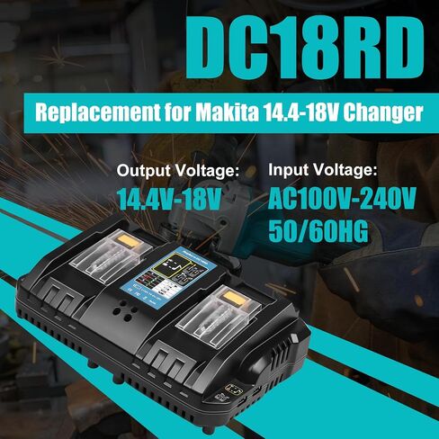 DC18RC 18V استبدال شاحن ماكيتا 18V بطارية ليثيوم شاحن متوافق مع Mkita 14.4V-18V LXT بطارية ليثيوم أيون BL1815 BL1830 BL1840 BL1845 BL1850B BL1860 BL1860B أدوات كهربائية لاسلكية in Kuwait